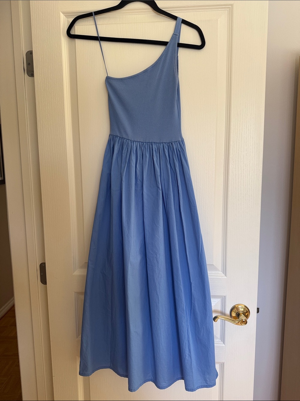 Zara One-Shoulder Cotton Midi Dress
